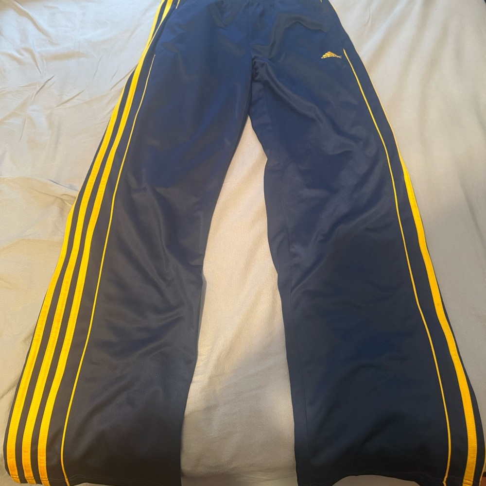 Adidas boys xl 18/20 navy/yellow track pants